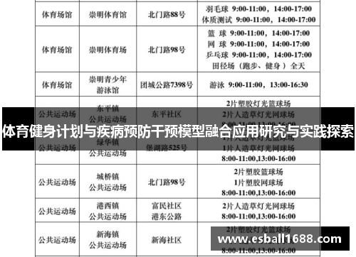 体育健身计划与疾病预防干预模型融合应用研究与实践探索